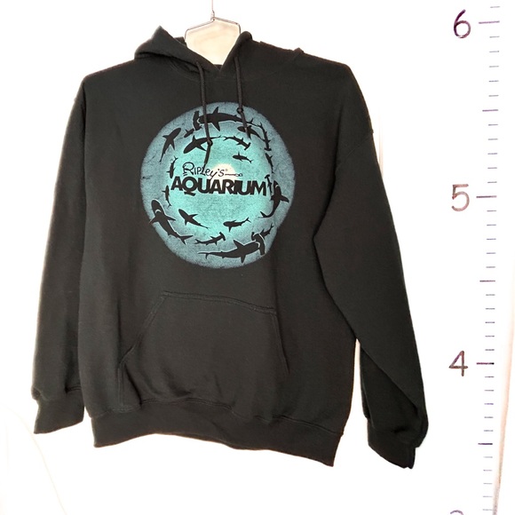 Gildan Black Destination Hoodie "Ripley's Aquarium" Sharks Logo Men's Large - Picture 1 of 14